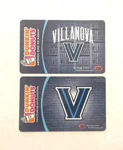2011-12 Dunkin Donuts Gift Card VILLANOVA  UNIVERSITY. Set of 2. Mint. W/W ship - Picture 1 of 2