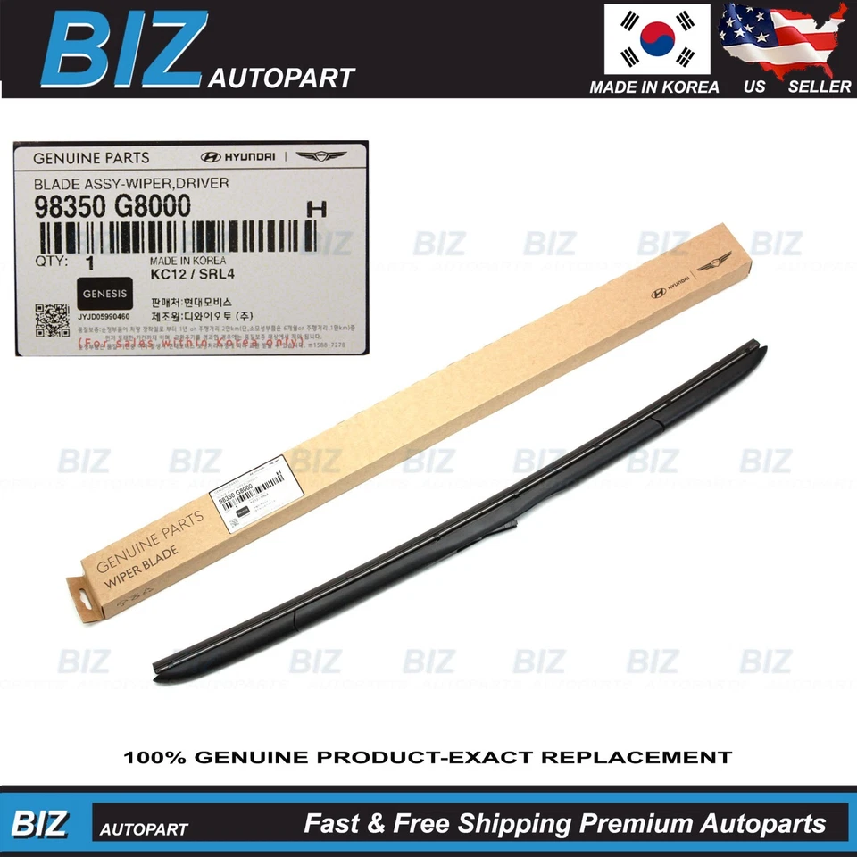 Genuine Front Wiper Blade LEFT LH for 2011-2025 Genesis Hyundai Kia 98350-G8000 Foto 1 de 4