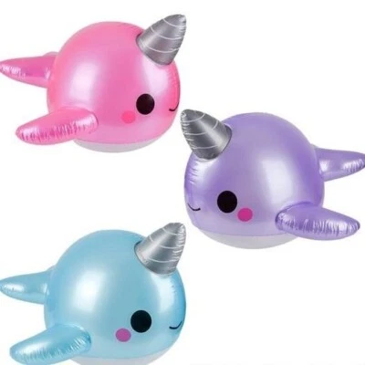 Inflable Narval Sonriente 36" - Inflable Juguete Inflable Fiesta Decoración Natación Foto 1 de 4