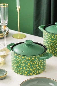3.5/4.5L Ceramic Porcelain Clay Cooking Pot Glazed Flameproof Casserole Stockpot - Picture 1 of 31