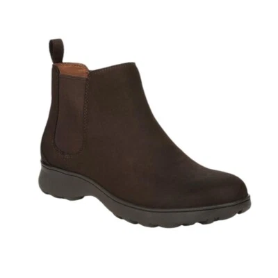 Botas de tornozelo femininas Vionic camurça marrom chocolate Chelsea tamanho 7,5 M NOVAS - Imagem 1 de 4