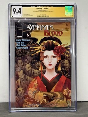SAMURAI'S BLOOD #3 CGCxJSA 9.4 (Aug 2011, IMAGE/BENAROYA) SIGNED WISEMAN/NAM KIM - Image 1 of 4