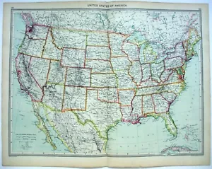 United States - Original Map c1906 by G Philip & Son. Antique - Picture 1 of 4