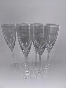 6er Set Dartington Crystal Elegance Champagner 10" Flöten Sunseeker Logo - Bild 1 von 6