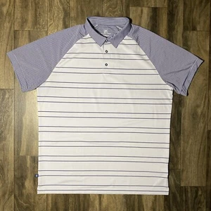 Mizzen+Main Shirt Versa Clubhouse Polo grau Golf marine gestreift Herren Gr. XL Besatz - Bild 1 von 11