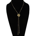 Snake Chain Necklace Knot Gold Tone Lariat Costume Jewelry 30"