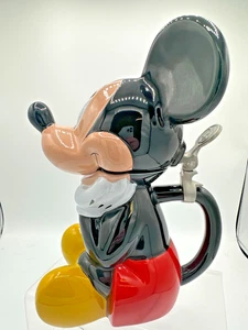 Disney Mickey Mouse Ceramic Tankard Stein Ceramarte Brazil Pewter Lid 8.75” - Picture 1 of 9