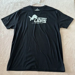 NWOT Men's XL Fanatics NFL Detroit Lions Black White Short Sleeve T-Shirt - Picture 1 of 4