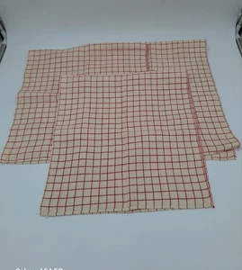 Lote de 3 toallas de plato de lino grandes vintage a cuadros rojo blanco 33" x 15" años 50 - Imagen 1 de 20