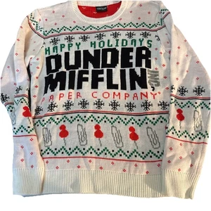 The Office Christmas Sweater Size M Dundee Mifflin - Picture 1 of 4