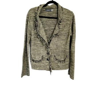 Maglione cardigan salice S verde nero frange foresta fata grunge - Foto 1 di 3