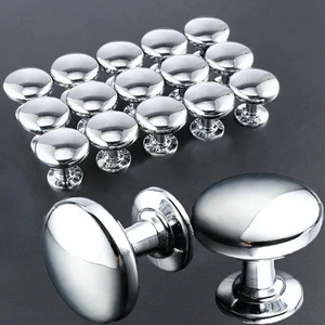 1-4x Chrome Metal Door Knobs Drawer Cabinet Wardrobe Furniture Pull Handle Knob - Picture 1 of 12