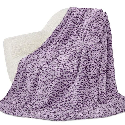 Cute Purple Blanket 50"x60" Fuzzy Soft Fleece Blankets Lavender Warm Throw  - Image 1 of 4