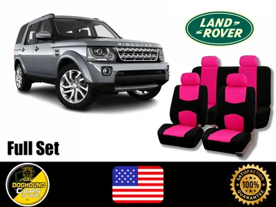Juego completo de fundas de asiento rosas transpirables ajustables de alta calidad para todos Land Rover Foto 1 de 4