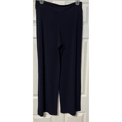 Pantalones para mujer Plaza South XL pierna ancha tejido líquido azul marino cómodos Foto 1 de 4