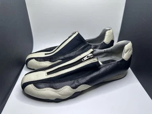 Pazzo Damen-Flats schwarz weiß Reißverschluss zum Binden Größe 6 hergestellt in Brasilien - Bild 1 von 8