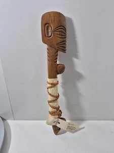 Vintage Tribal Carved Wood 14" Taunga Witchdoctor Mana Power GOD - STAFF - Bild 1 von 8