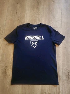 Under Armour Camicia Gioventù Media YMD Manica Corta Blu Ragazzo Ateltica BASEBALL  - Foto 1 di 4