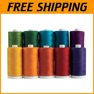Essential Thread Set - 10 Spools - 100% Cotton - Color Wheel - Picture 1 of 4