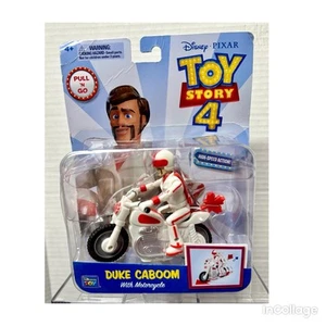 Disney Pixar Toy Story 4 Pull N Go Duke Caboom con moto nuovo con scatola Thinkaway Toys - Foto 1 di 13
