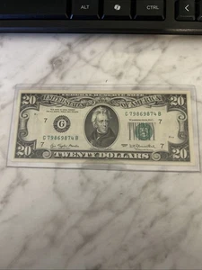 1977 $20 older bank note B run twenty dollar bill  G district - Picture 1 of 2