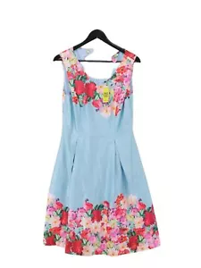 Yumi Women's Midi Dress UK 12 Blue Polyester with Elastane Skater Dress - Picture 1 of 5