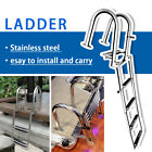 4 Step Folding Ladder Boat Stainless Steel Pontoon Telescoping Dock Heavy Duty