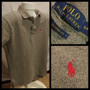 Mens Polo Ralph Lauren Classic Fit Short Sleeve Gray Preppy Shirt Sz Small EUC! - Picture 1 of 9