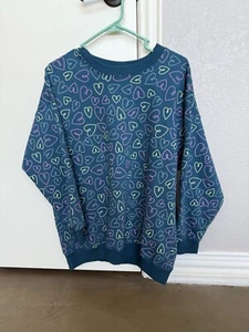 Girls Sweater XL Size 16- Heart Design - Picture 1 of 4