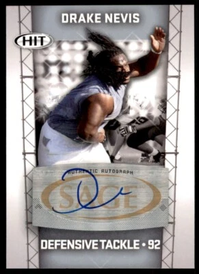 Drake Nevis 2011 SAGE HIT Autographs Silver Rookie Card RC Auto #A92 LSU Tigers - Image 1 of 2