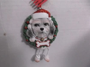 Guirnalda Shih tzu adorno de Navidad con sombrero de Santa nuevo - Imagen 1 de 6