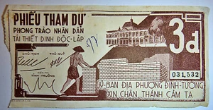 1962 Saigon Donation Ticket – Independence Palace - Coup Bombing - Vietnam War - Picture 1 of 4