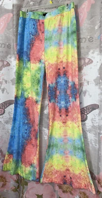 Lucky & Blessed L&B Tie-Dye Print - WIDE FLARE Pull-On Leggings/Pants Sz X-Large - Image 1 of 4