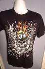 Men Black Graphic Tee Shirt Size S Skull Dice Eight Ball Wings Fire Design Lucky Only $4.00 on eBay