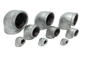 Verzinkte Temperguss Winkel Rohrverschraubung 6 mm - 50 mm (1/8" - 2") - Bild 1 von 12