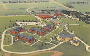 # K1379 BOYS TOWN, NE. POSTCARD, FATHER FLANAGAN'S HOME - Picture 1 of 2