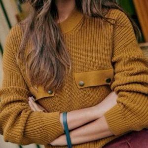 Sezane Caleb Pullover Strickpullover Gold Größe L - Bild 1 von 8