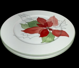 Block Spal Poinsettia Salad Plates Mary Lou Goertzen 1982 8" Portugal Qty 2 - Bild 1 von 16