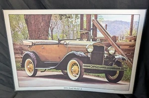 Vintage Whirley Placemats 1931 Ford Model A Antique Cars Series No Copyright - Picture 1 of 3