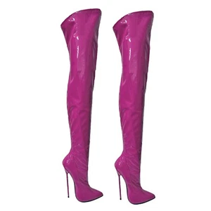 BOTAS POR ENCIMA DE LA RODILLA GIOHEL CUSTOM ITALY TACONES ENTREPIERNA ELÁSTICAS ROSA 35 A 46 - Imagen 1 de 6