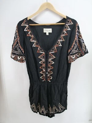 Cleobella Size Medium Cleobella Caroline Romper Black Color Embroidered Boho - Image 1 of 4