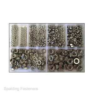 Surtido de tuercas hexagonales completas de acero inoxidable A2 - M3, M4, M5, M6, M8 y M10 - Imagen 1 de 4