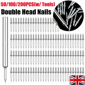 200 x Double-Head Skirting Thread Seamless Nails Double-Headed Nails Screw Tool. - Picture 1 of 19