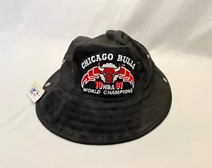 RARE VINTAGE 1991 CHICAGO BULLS WORLD CHAMPIONS NBA CHAMPIONSHIP BUCKET HAT CAP - Picture 1 of 6