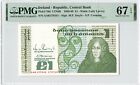 IRELAND 1 Pound 1989 (17.7.89) P-70d, PMG 67 EPQ Superb Gem UNC. High Grade