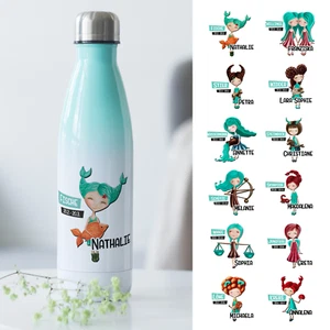 Thermo-Trinkflasche Edelstahl WASSERFLASCHE mit Sternzeichen Personalisiert Name - Bild 1 von 95