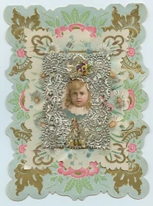 Vtg Sunny Be Thine Springtime Lacy Die-Cut Valentine's Card - Picture 1 of 4