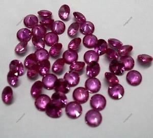 Natural Pink Sapphire 8 MM 25 Pcs Loose Gemstone Certified Round Cut Ceylon Lot - Foto 1 di 7