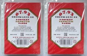 200 Docsmagic.de Premium 9-Pocket Pages - 11-Hole - 3-Ring Album Folder Pages - M - Picture 1 of 6