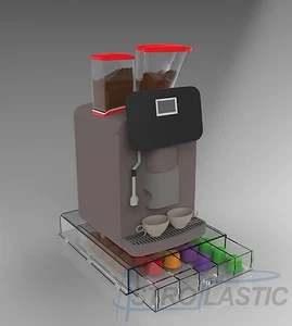 Contenitore cassetto porta capsule caffè 5 scomparti in plexiglass TRASPARENTE - Foto 1 di 2